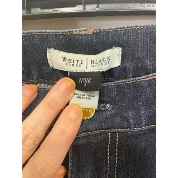 WHBM Dark Denim Zip Ankle Skinny Jeans Mid-Rise Women's Sz 4 - Picture 3 of 9